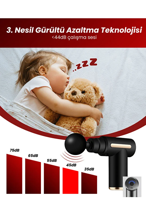 Darbeli Titreşimli Şarjlı Sporcu Masaj Tabancası Masaj Aleti Kas Rahatlatıcı